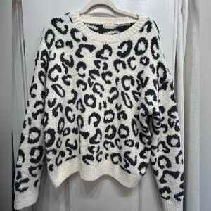 Altar'd State Black and White Leopard Print Sweater